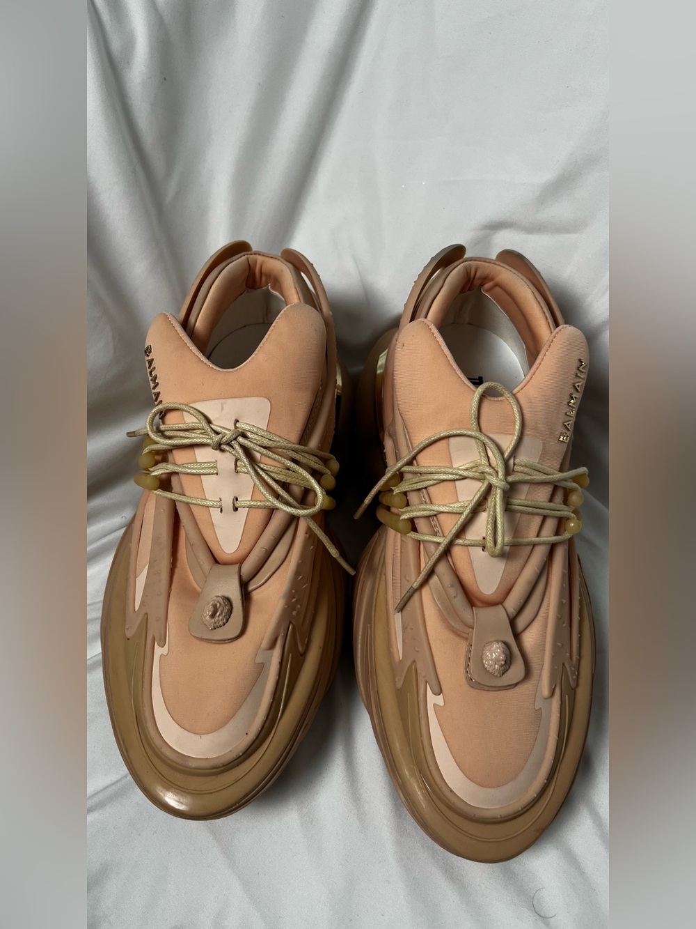 Balmain Women's Beige Tan Fashion Sneaker Size 8